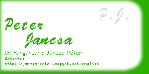peter jancsa business card