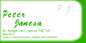 peter jancsa business card